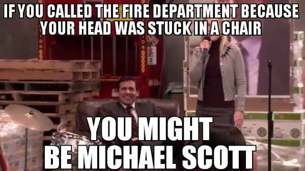 Head Stuck In A Chair - The Office Meme